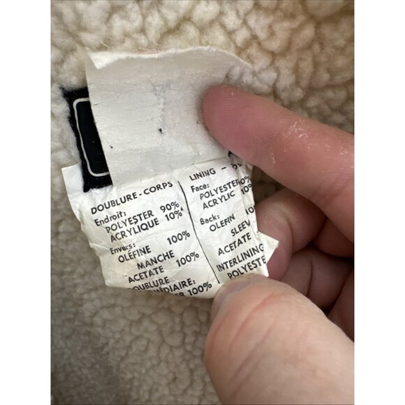 Vintage Myrna 70s Woman L Hippie Boho Jacket Sherpa Lined Nordic - Picture 9 of 9